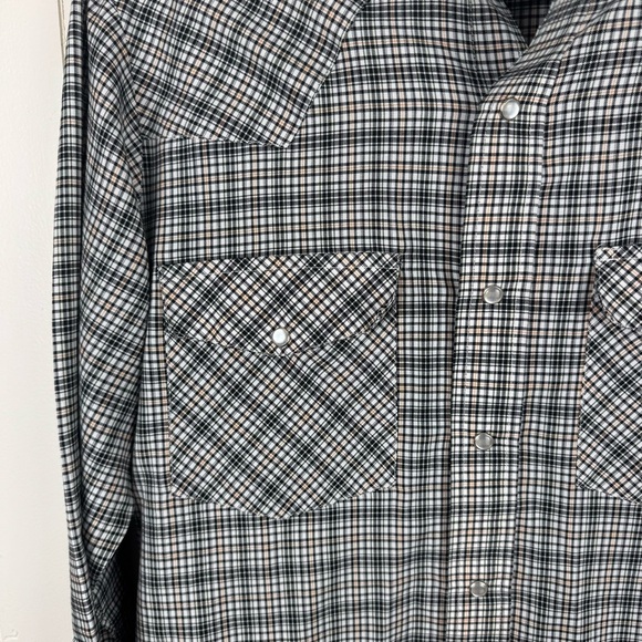 Vintage Crazy Cowboy Western Plaid Shirt with Pearl Snaps - Picture 3 of 8